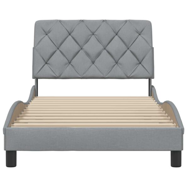 vidaXL Posteľ bez matraca bledosivý 100x200 cm látka – Obrázok 5