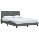 vidaXL Rám postele bez matraca tmavosivý 140x190 cm látka – Obrázok 2
