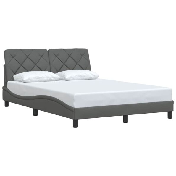 vidaXL Rám postele bez matraca tmavosivý 140x190 cm látka – Obrázok 2