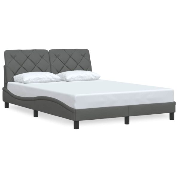 vidaXL Rám postele bez matraca tmavosivý 140x190 cm látka – Obrázok 3