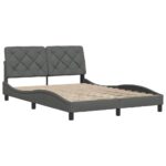 vidaXL Rám postele bez matraca tmavosivý 140x190 cm látka – Obrázok 4