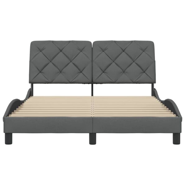 vidaXL Rám postele bez matraca tmavosivý 140x190 cm látka – Obrázok 5
