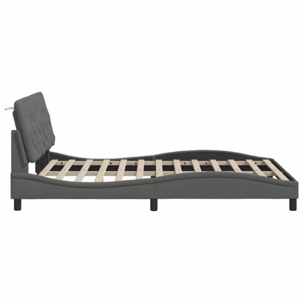 vidaXL Rám postele bez matraca tmavosivý 140x190 cm látka – Obrázok 8