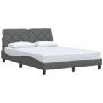 vidaXL Posteľ bez matraca tmavosivá 140x200 cm látka – Obrázok 2