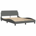 vidaXL Posteľ bez matraca tmavosivá 140x200 cm látka – Obrázok 6
