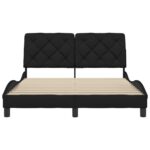 vidaXL Posteľ bez matraca čierny 140x200 cm látka – Obrázok 5