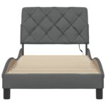 vidaXL Posteľ s LED bez matraca tmavosivá 90x190 cm látka – Obrázok 5