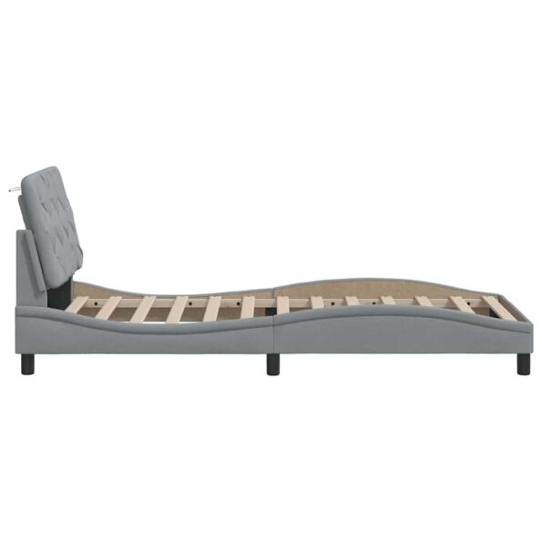 vidaXL Posteľ s LED bez matraca bledosivý 100x200 cm látka – Obrázok 8