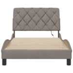 vidaXL Posteľ s LED bez matraca sivohnedá 100x200 cm látka – Obrázok 5