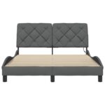 vidaXL Posteľ s LED bez matraca tmavosivá 140x200 cm látka – Obrázok 6