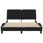 vidaXL Posteľ s LED bez matraca čierny 140x200 cm látka – Obrázok 6