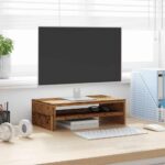VidaXL Stojan na monitor Old Wood 42x24x13 cm Engineered Wood – Obrázok 3