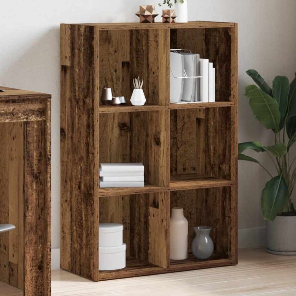 vidaXL skrinka na knihy/príborník Old Wood 66x30x98 cm Engineered Wood – Obrázok 4