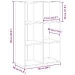 vidaXL skrinka na knihy/príborník Artisan Dub 66x30x98 cm – Obrázok 11