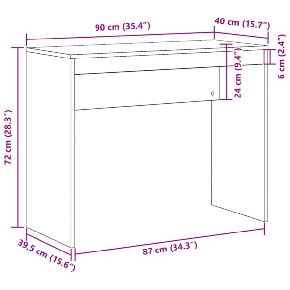 vidaXL Stôl Artisan Dub 90x40x72 cm Konštruktérske drevo – Obrázok 9