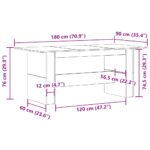vidaXL Jedálenský stôl Dub Artisan 180x90x76 cm Konštruktérske drevo – Obrázok 9