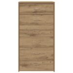 VidaXL Príborník so 6 zásuvkami Dub Artisan 50x34x96 cm Umelecké drevo – Obrázok 4