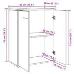 vidaXL Komoda dub artisan 60x30x75 cm kompozitné drevo – Obrázok 10