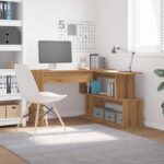 vidaXL rohový stôl Artisan Dub Artisan 200,5x50x76cm Konštrukcia dreva – Obrázok 3