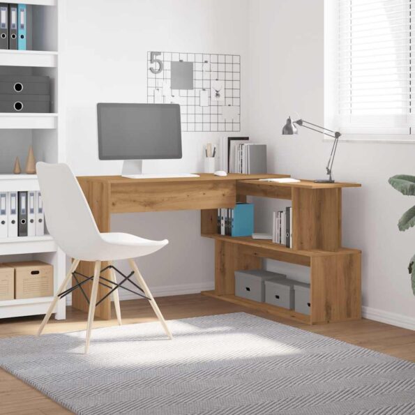 vidaXL rohový stôl Artisan Dub Artisan 200,5x50x76cm Konštrukcia dreva – Obrázok 3