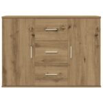 vidaXL Komoda dub artisan 90x29,5x65 cm kompozitné drevo – Obrázok 4