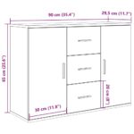 vidaXL Komoda dub artisan 90x29,5x65 cm kompozitné drevo – Obrázok 10