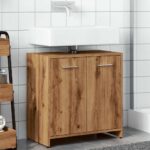 vidaXL Kúpeľňová skrinka pod umývadlo Dub Artisan 60x33x60 cm – Obrázok 4