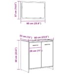 VidaXL Kúpeľňová skrinka so zrkadlom Artisan z dubového dreva – Obrázok 10