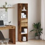 VidaXL knižnica Old Wood 36x30x171 cm Engineered Wood – Obrázok 3