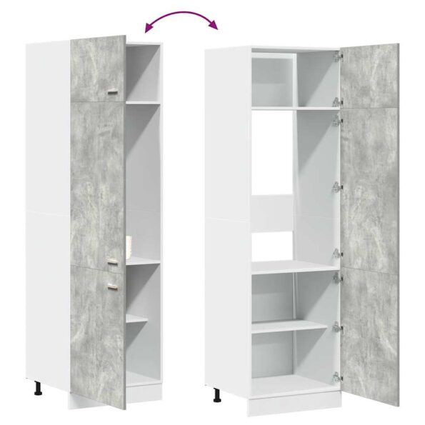 vidaXL Skrinka na chladničku, betónová 60x57x207 cm, kompozitné drevo – Obrázok 9