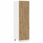 vidaXL Skrinka na chladničku “Lyon” Artisan Dub 60x57x207 cm – Obrázok 2