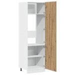 vidaXL Skrinka na chladničku “Lyon” Artisan Dub 60x57x207 cm – Obrázok 5