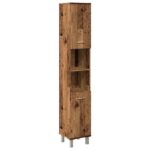 vidaXL Kúpeľňová skrinka Old Wood 30x30x179 cm Engineered Wood – Obrázok 2