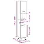 vidaXL Kúpeľňová skrinka Old Wood 30x30x179 cm Engineered Wood – Obrázok 11