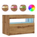vidaXL TV skrinka s LED dub artisan 60x35x40 cm kompozitné drevo – Obrázok 2