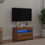 vidaXL TV skrinka s LED dub artisan 60x35x40 cm kompozitné drevo – Obrázok 5