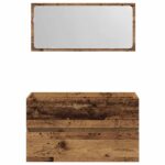 VidaXL Kúpeľňová skrinka so zrkadlom Old Wood Tried Wood – Obrázok 4
