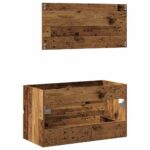 VidaXL Kúpeľňová skrinka so zrkadlom Old Wood Tried Wood – Obrázok 6