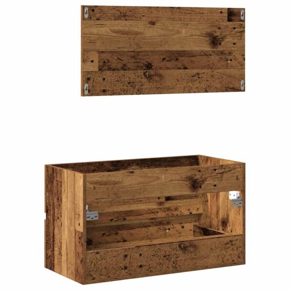 VidaXL Kúpeľňová skrinka so zrkadlom Old Wood Tried Wood – Obrázok 6