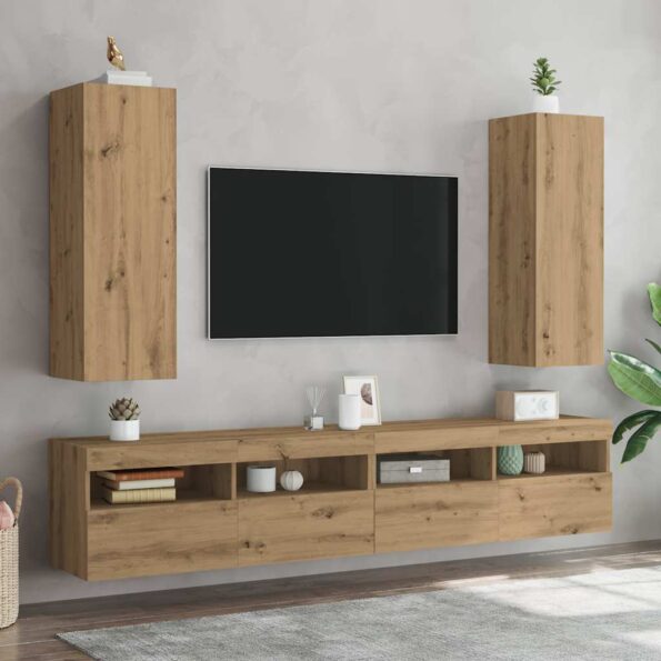 vidaXL TV skrinky 2 ks dub artisan 30,5x30x90 cm kompozitné drevo – Obrázok 3