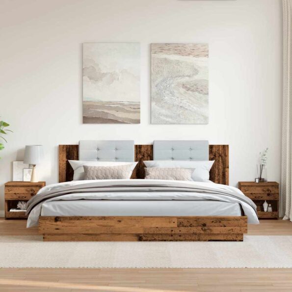 vidaXL Nočné skrinky 2 ks Old Wood 40x30x39 cm Engineered Wood – Obrázok 3