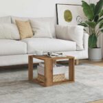 vidaXL Konferenčný stolík Artisan Dub 40x40x30 cm Konštrukčné drevo – Obrázok 3