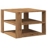 vidaXL Konferenčný stolík Artisan Dub 58x58x40 cm Konštrukčné drevo – Obrázok 2