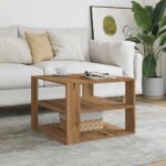 vidaXL Konferenčný stolík Artisan Dub 58x58x40 cm Konštrukčné drevo – Obrázok 3