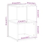 vidaXL Nočná skrinka Old Wood 35x35x55 cm Engineered Wood – Obrázok 10
