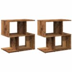 vidaXL Nočné skrinky 2 ks Staré drevo 50x30x51,5 cm Konštrukčné drevo – Obrázok 2