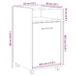 vidaXL Skrinka s kolieskami Dub Artisan 33x38x60 cm Konštrukčné drevo – Obrázok 11