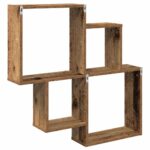 vidaXL Nástenná polica Staré drevo 80x15x78,5 cm Konštruktérske drevo – Obrázok 6