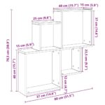 vidaXL Nástenná polica Staré drevo 80x15x78,5 cm Konštruktérske drevo – Obrázok 9