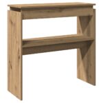 vidaXL Konzolový stolík Artisan Dub 80x30x80 cm Konštruktérske drevo – Obrázok 2